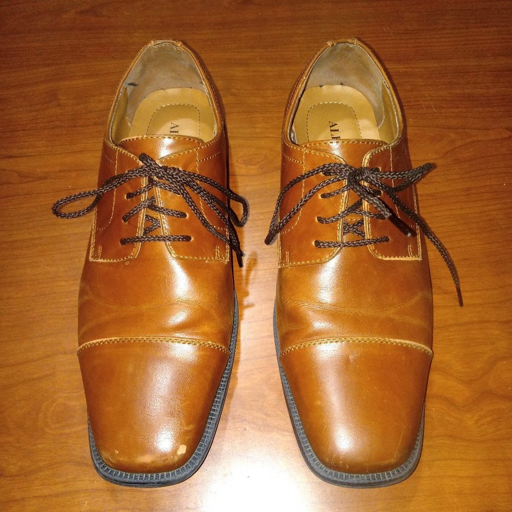 Alfani Adam Cap Toe Saddle Brown/ Tan Men's Oxford, Created for Macy's Size 9M